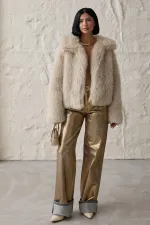 Altın Varaklı Jeans Pantolon