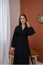 Robe en crêpe froncée