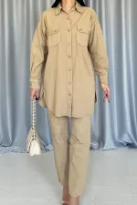 Yıkamalı Gömlek ve Pantolon Takım