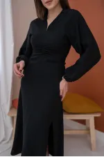 Robe en crêpe froncée