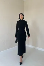 Shoulder Rose Plain Dress