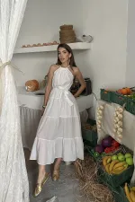 Halter Neck Belted Dress