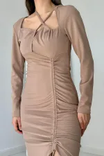 Strapless and Slit Dress