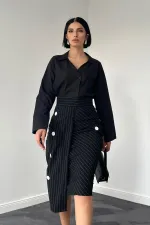 Striped Polyviscose Skirt