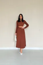 Corduroy Blouse & Skirt Set