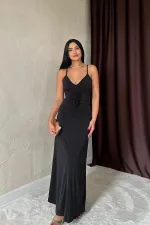 Long Pleated Rose Dress