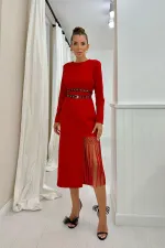 Robe Atlas avec jupe à pompons