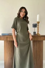 Pleated Crew Neck Dress