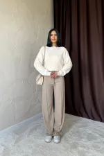 Pull en tricot perlé zigzag