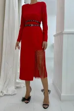 Robe Atlas avec jupe à pompons