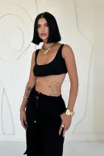 Pantalon à fermeture éclair sur le devant