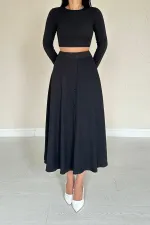 Corduroy Blouse & Skirt Set