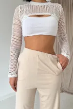 Pantalon à pinces et détails élastiques