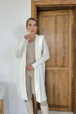 Kolları Örgülü Triko Hırka