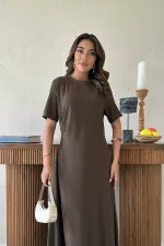 Pleated Crew Neck Dress