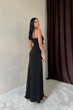 Long Pleated Rose Dress