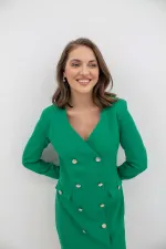 Robe veste à boutons dorés