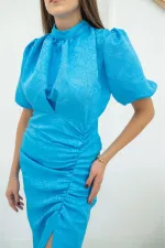 Robe en jacquard et à motifs