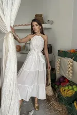 Halter Neck Belted Dress