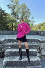 Pull en tricot zippé et col roulé