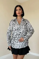 Leopard Print Satin Shirt