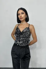 Askılı Degaje Bluz