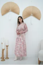 Şanzelize Çiçek Desenli Elbise