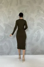 Knit Dress with Slit Skirt