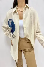 Stone Embroidered Linen Shirt