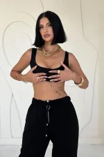 Pantalon à fermeture éclair sur le devant