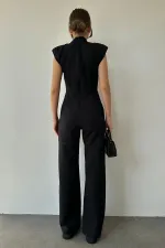 Padded Stand-up Collar Jumpsuit