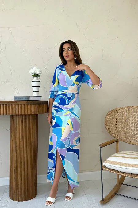 Patterned Slit Dress