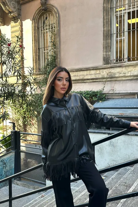 Tasseled Leather Shirt