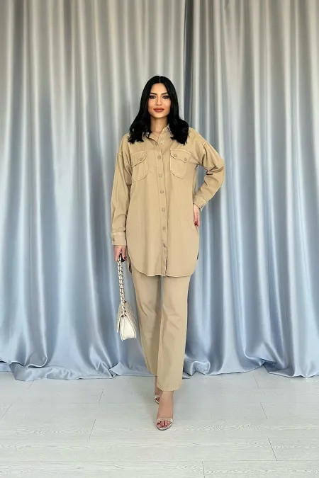 Ensemble chemise et pantalon lavés