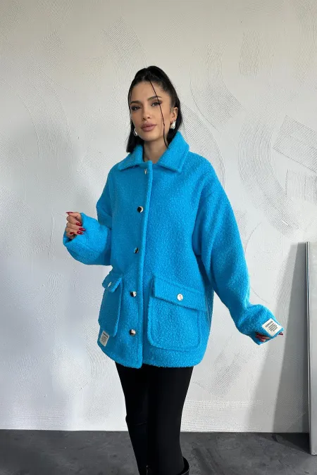 Veste plissée détaillée avec étiquette