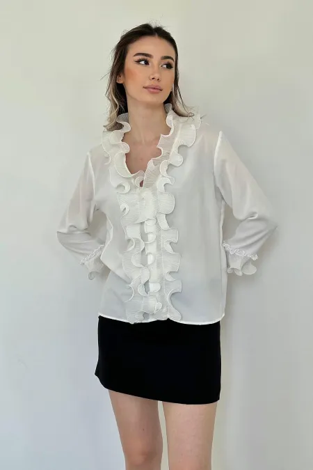 Flounced Collar Shirt