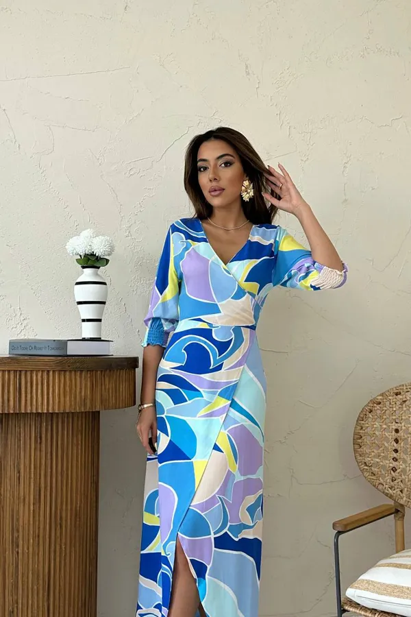 Patterned Slit Dress