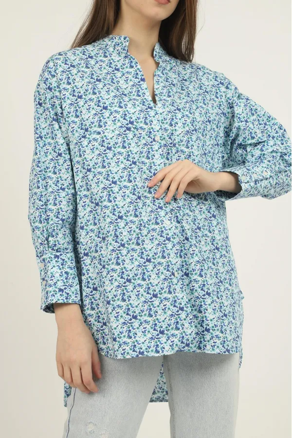 V-Neck and Patterned Shirt