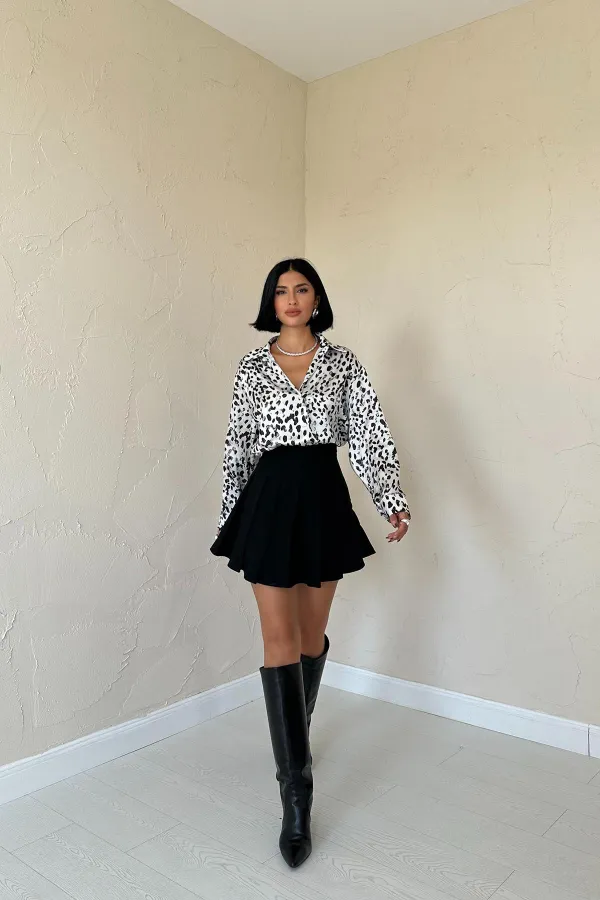 Leopard Print Satin Shirt