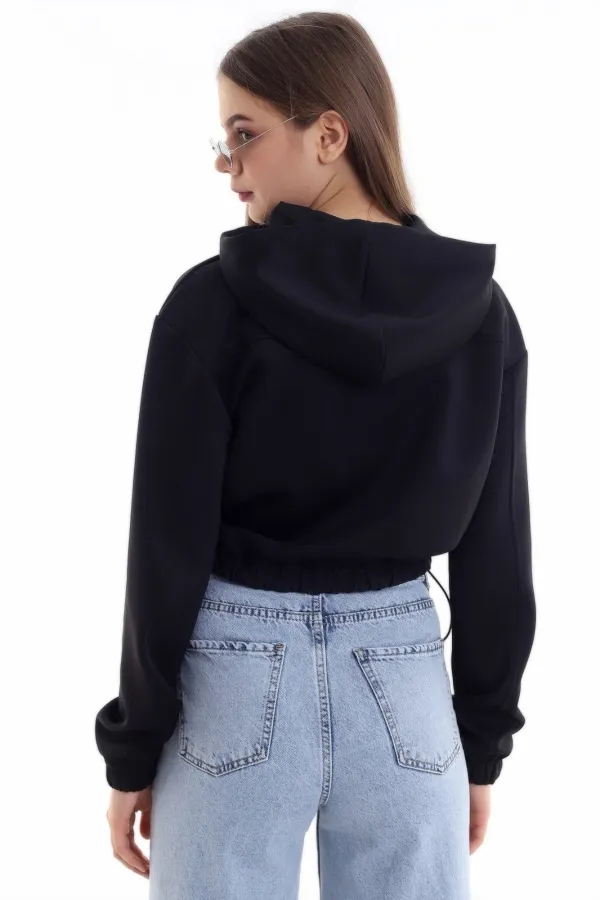 Cardigan détaillé à la taille et à capuche