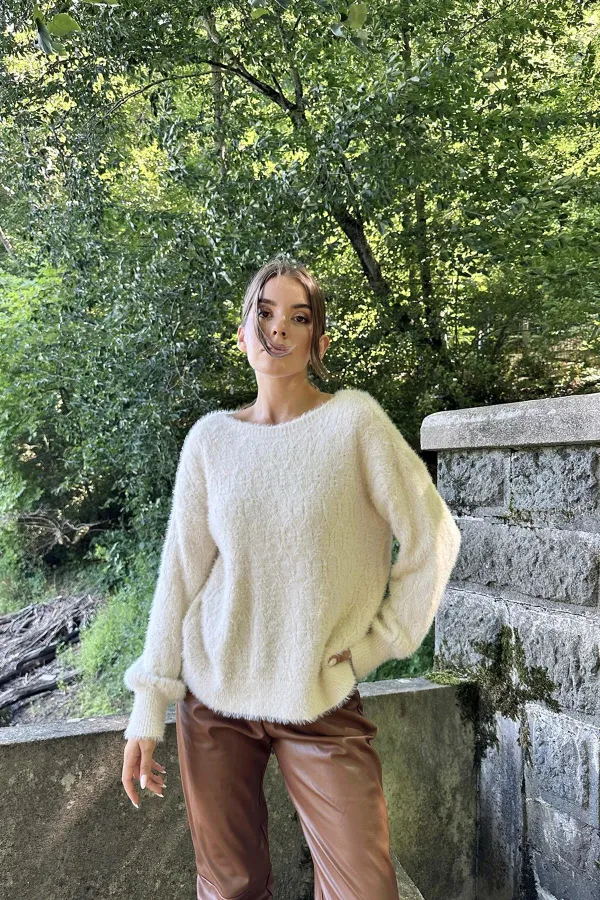 Pull tricoté à motif baklava