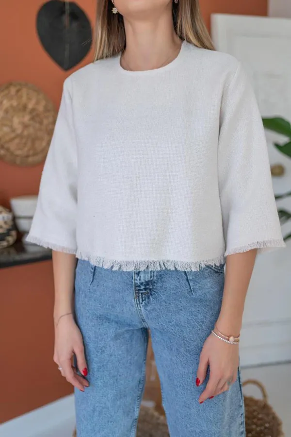 Chemisier à pompons détaillés