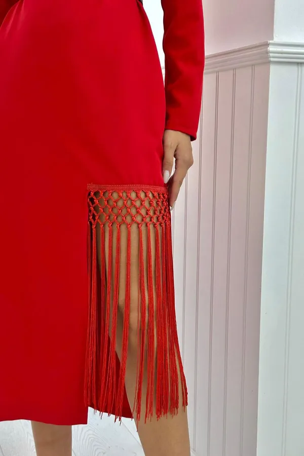 Robe Atlas avec jupe à pompons