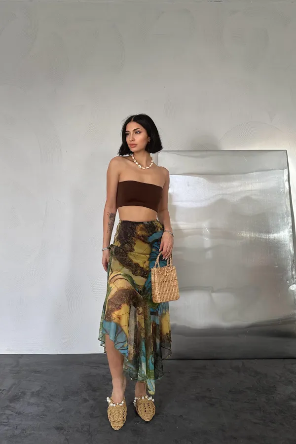 Printed Elastic Skirt