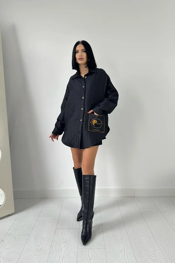 Chemise matelassée avec poches