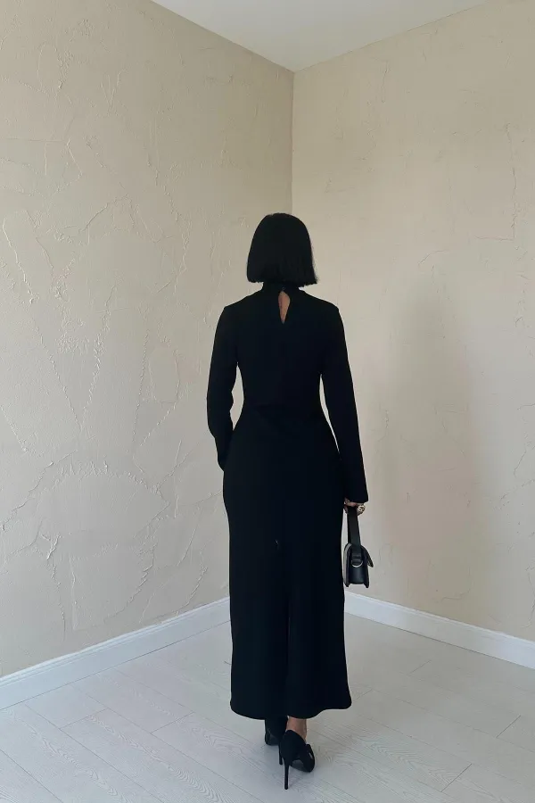 Shoulder Rose Plain Dress