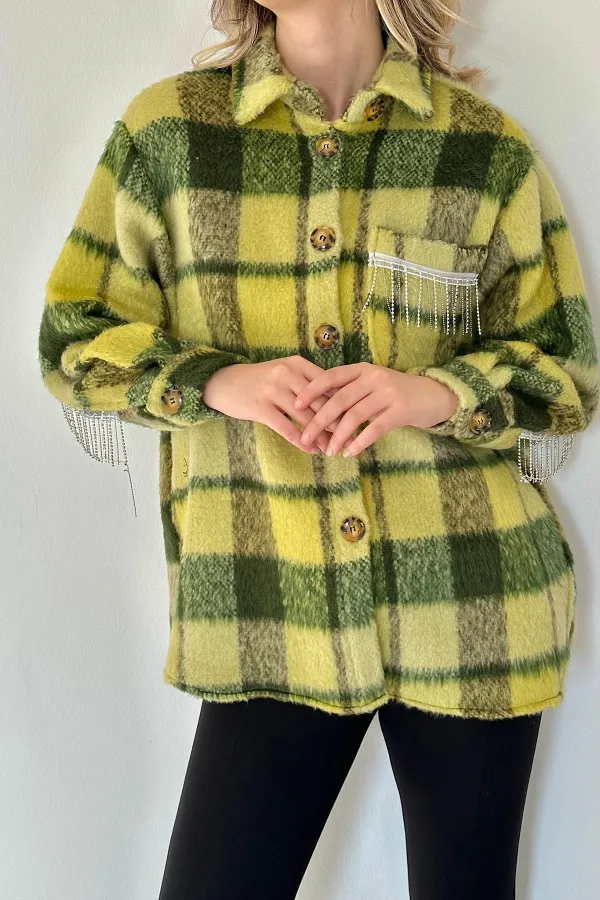 Boucle Pocket Chain Stone Shirt