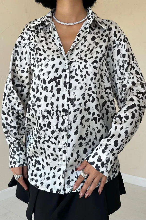 Leopard Print Satin Shirt