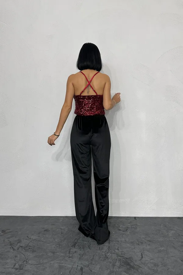 Askılı Degaje Bluz