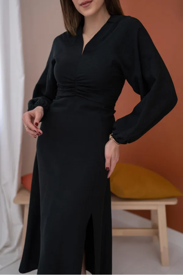 Robe en crêpe froncée